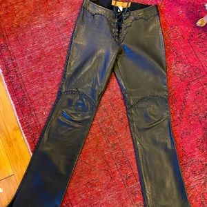 Custom made Black Leather Pants